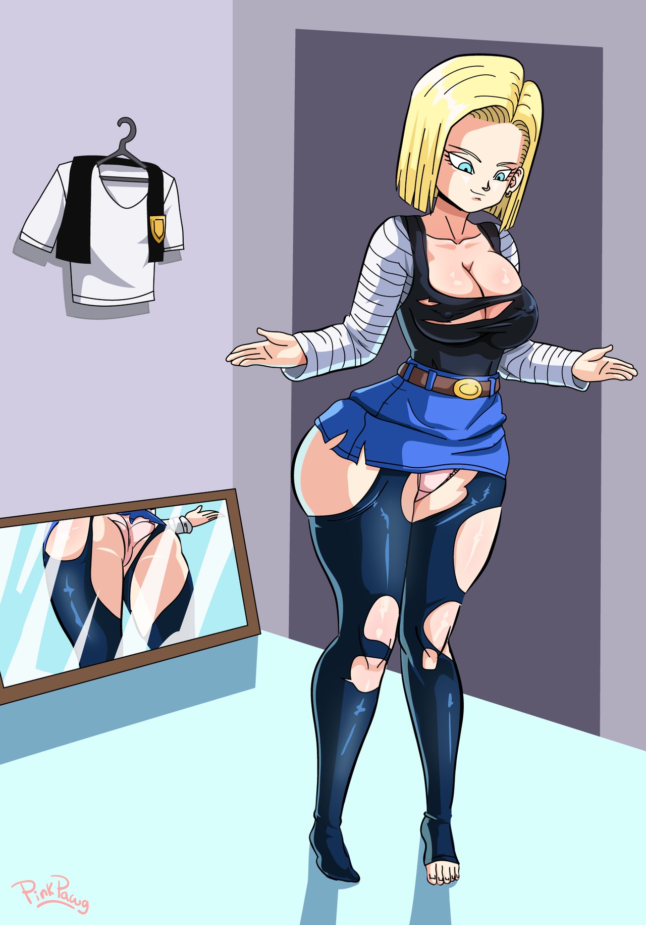 Android 18 meets Krillin Pink Pawg 01