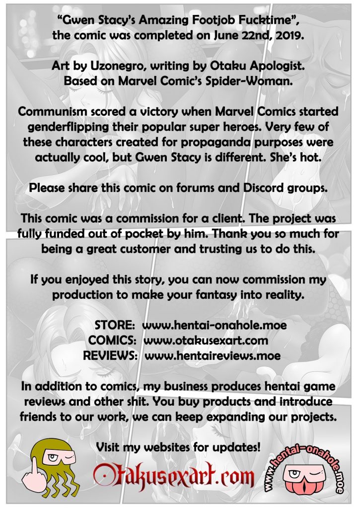 Gwen Stacy’s Amazing Footjob Fucktime Uzonegro 14