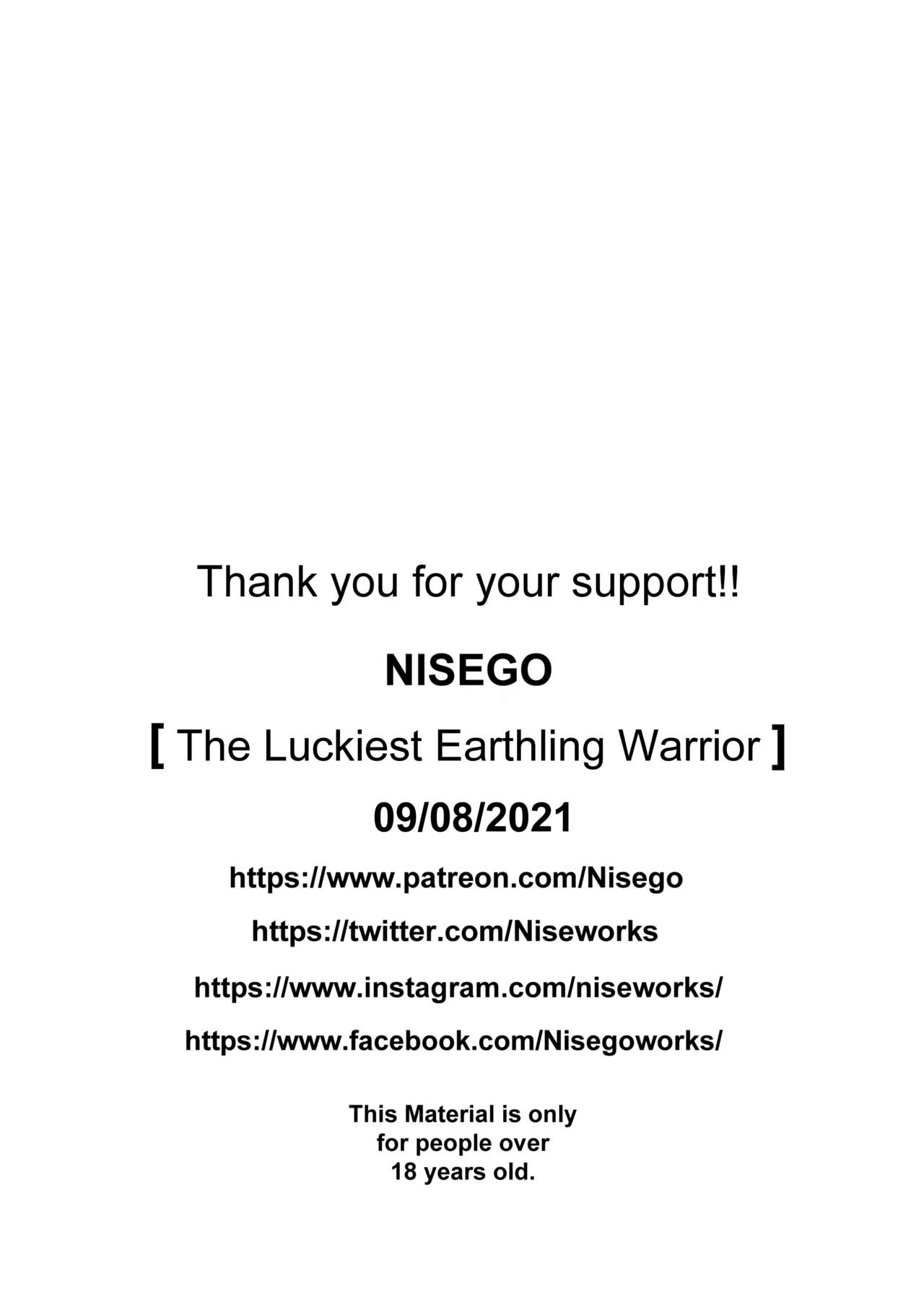 The Luckiest Earthling Warrior Doujin – Nisego 16