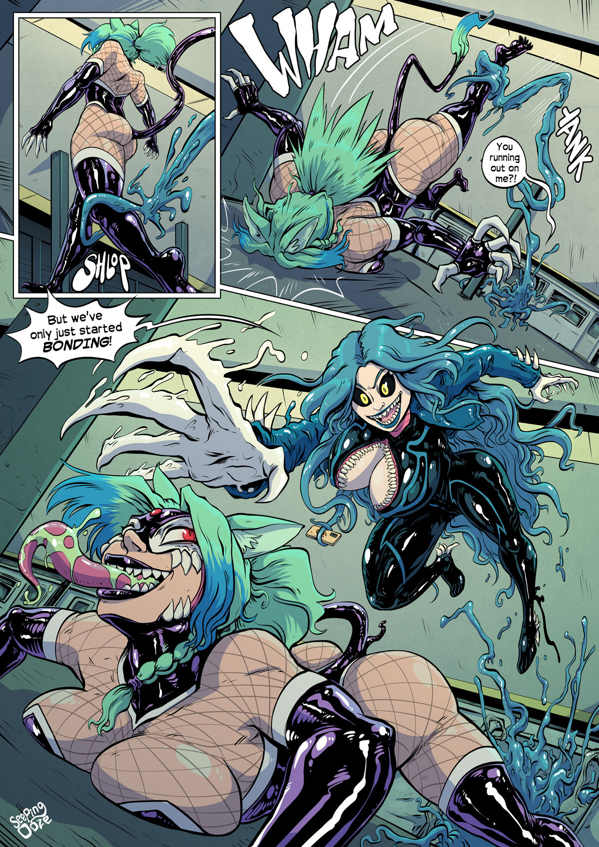 Symbiote Catgirl Seeping Ooze 14