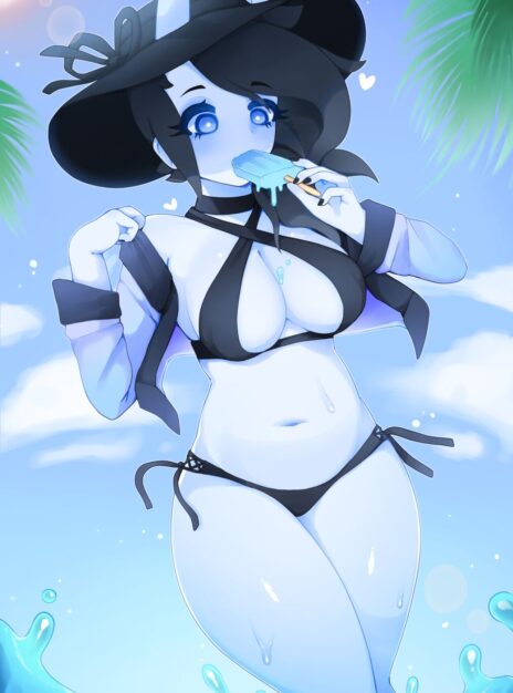 Spooky Having A Wardrobe Malfunction On The Beach Ahegaokami 01