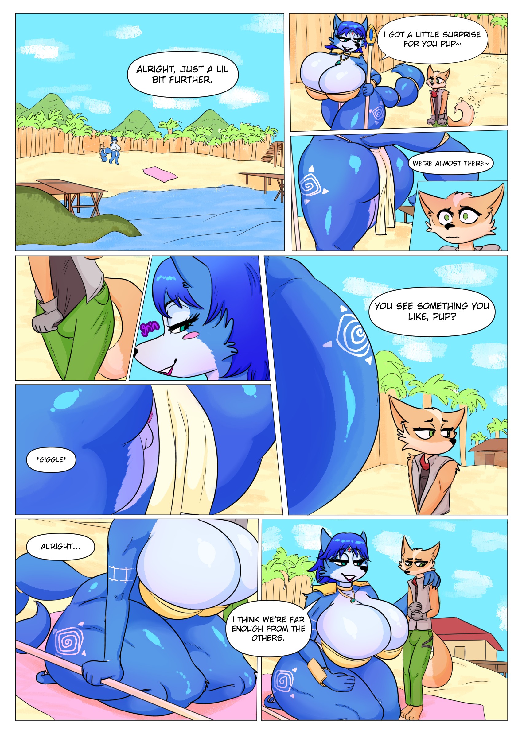 Momma Krystal And A Lil Fox Slicker Wolf 01